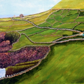 Wild Atlantic Way (Ireland), 18 x 36, Acrylic